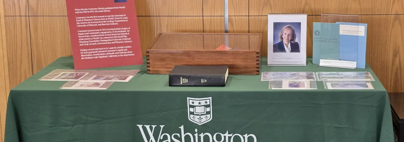 Temporary display honoring EEPS First Female PhD
