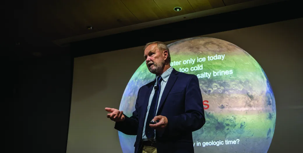 Ray Arvidson giving a lecture