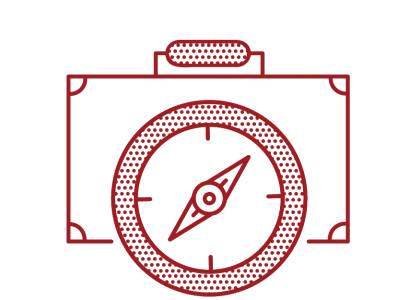 a graphic depicting a compass and a briefcase