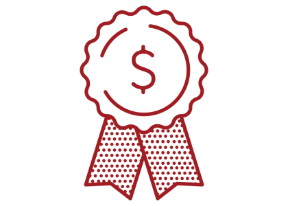 graphic of award with dollar sign