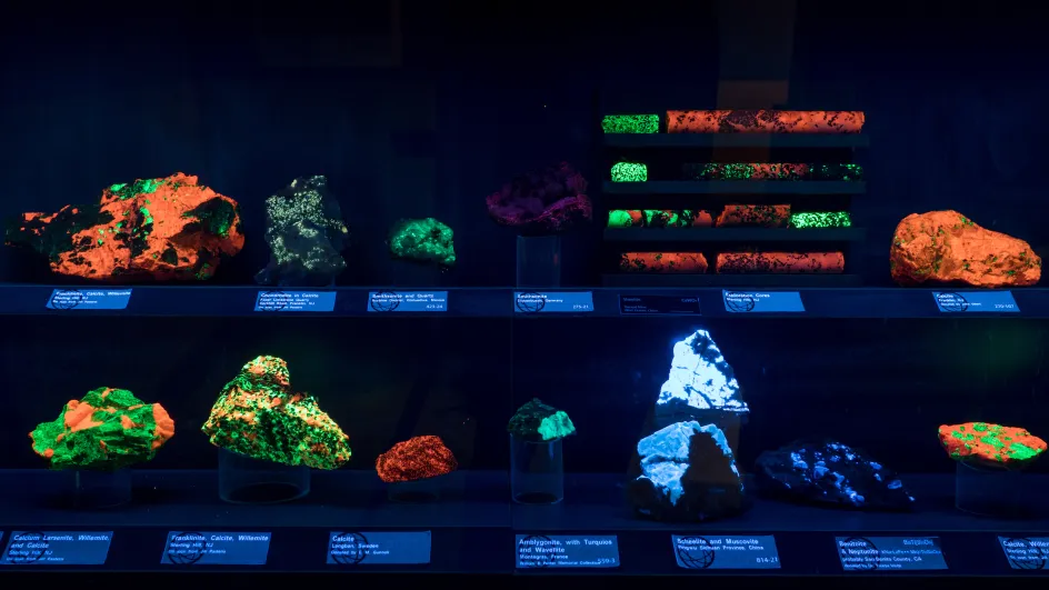 glowing rock display