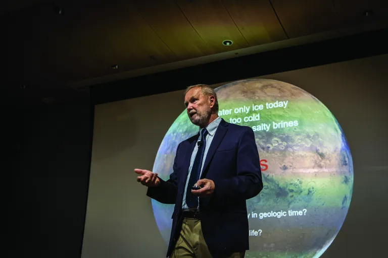 Ray Arvidson giving a lecture