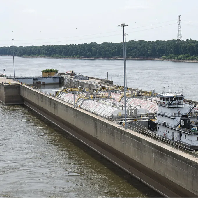 "Barge on Mississippi River"