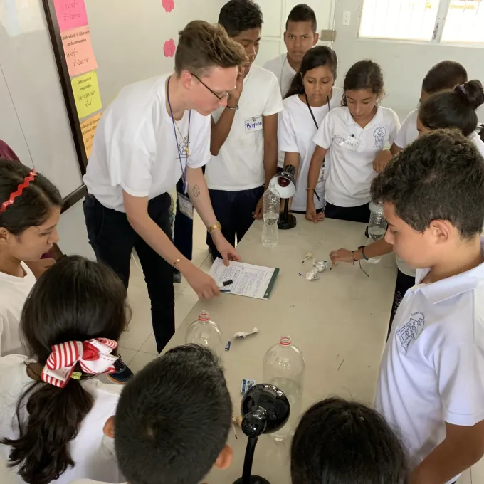 Mattison Barickman in the classroom at Hearts for Honduras